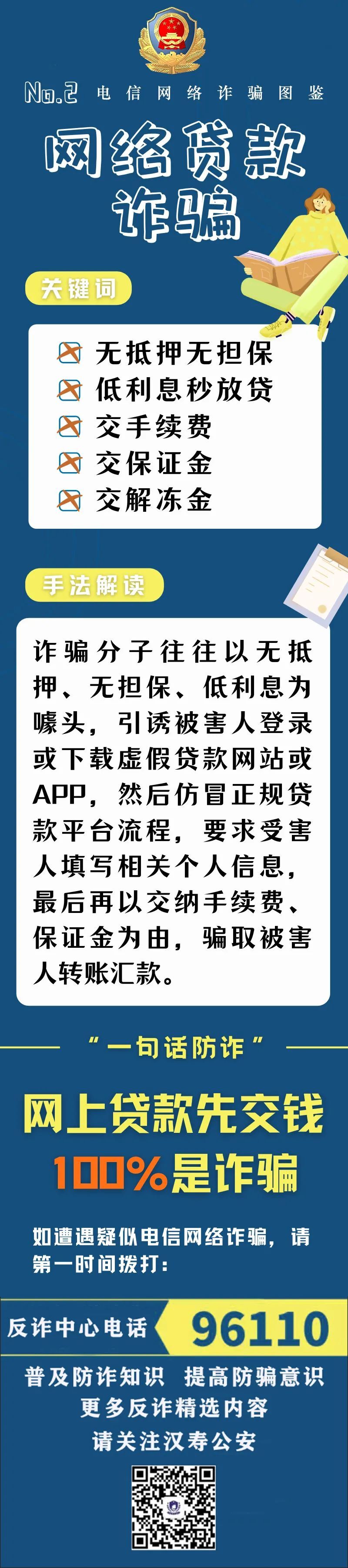 【平安汉寿】汉公小警带您一分钟学习反诈知识之网络贷款诈骗