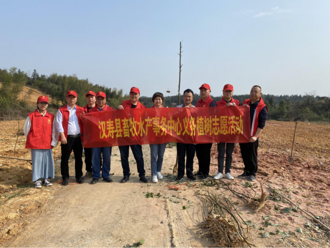 汉寿县畜水中心开展义务植树志愿活动
