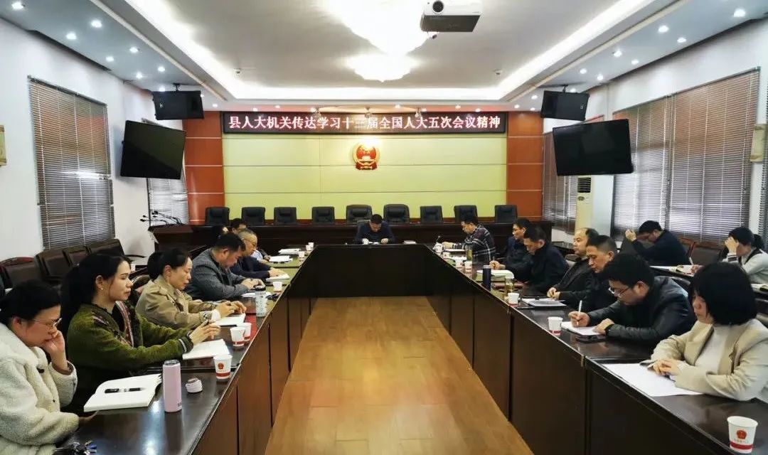 汉寿县人大机关传达学习十三届全国人大五次会议精神