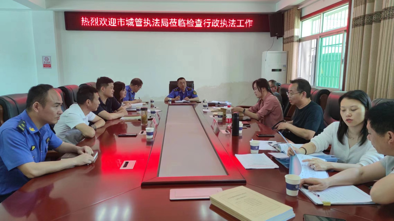 常德市城管执法局检查组来汉寿检查行政执法工作