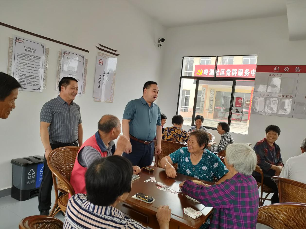 【幸福汉寿】汉寿县沧浪街道负责人调研岭湖社区老年人日间照料中心建设工作