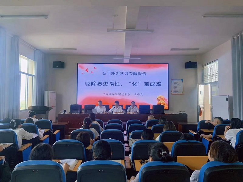 汉寿县洋淘湖镇中学召开石门外训学习专题报告会