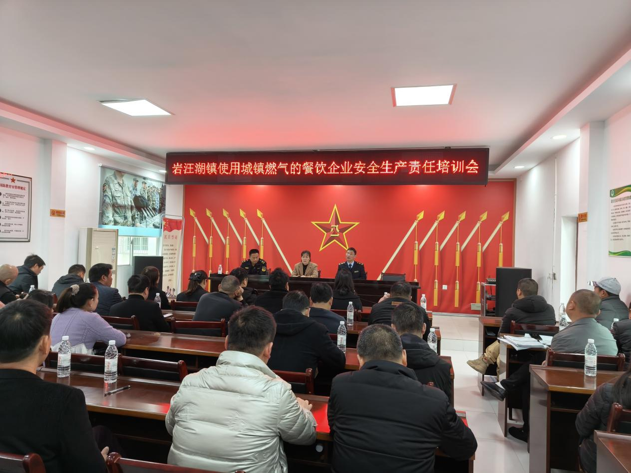 【打好安全生产巩固提升仗】汉寿县岩汪湖镇开展城镇燃气餐饮企业安全生产教育培训会和应急演练活动