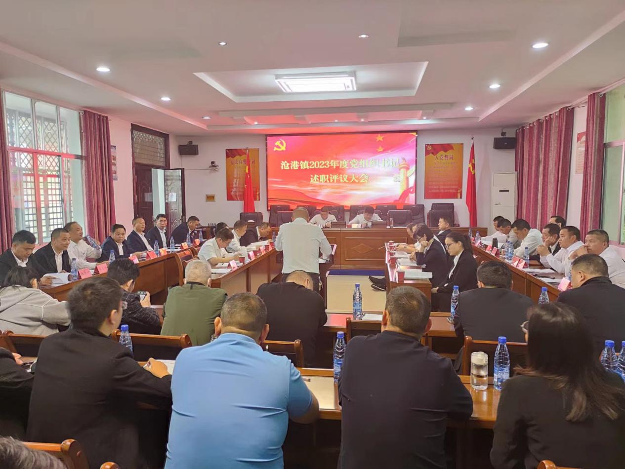 汉寿县沧港镇召开2023年度基层党组织书记述职评议会