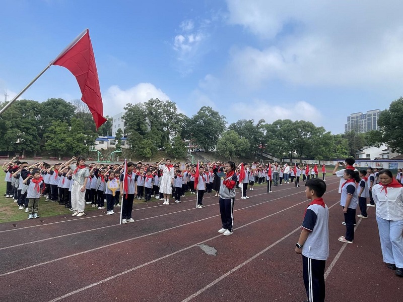 汉寿县太子庙学校举行新队员入队仪式