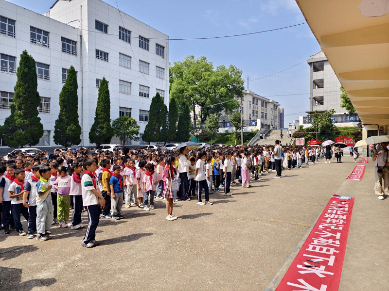 汉寿县太子庙学校：开展学生防溺水签名活动